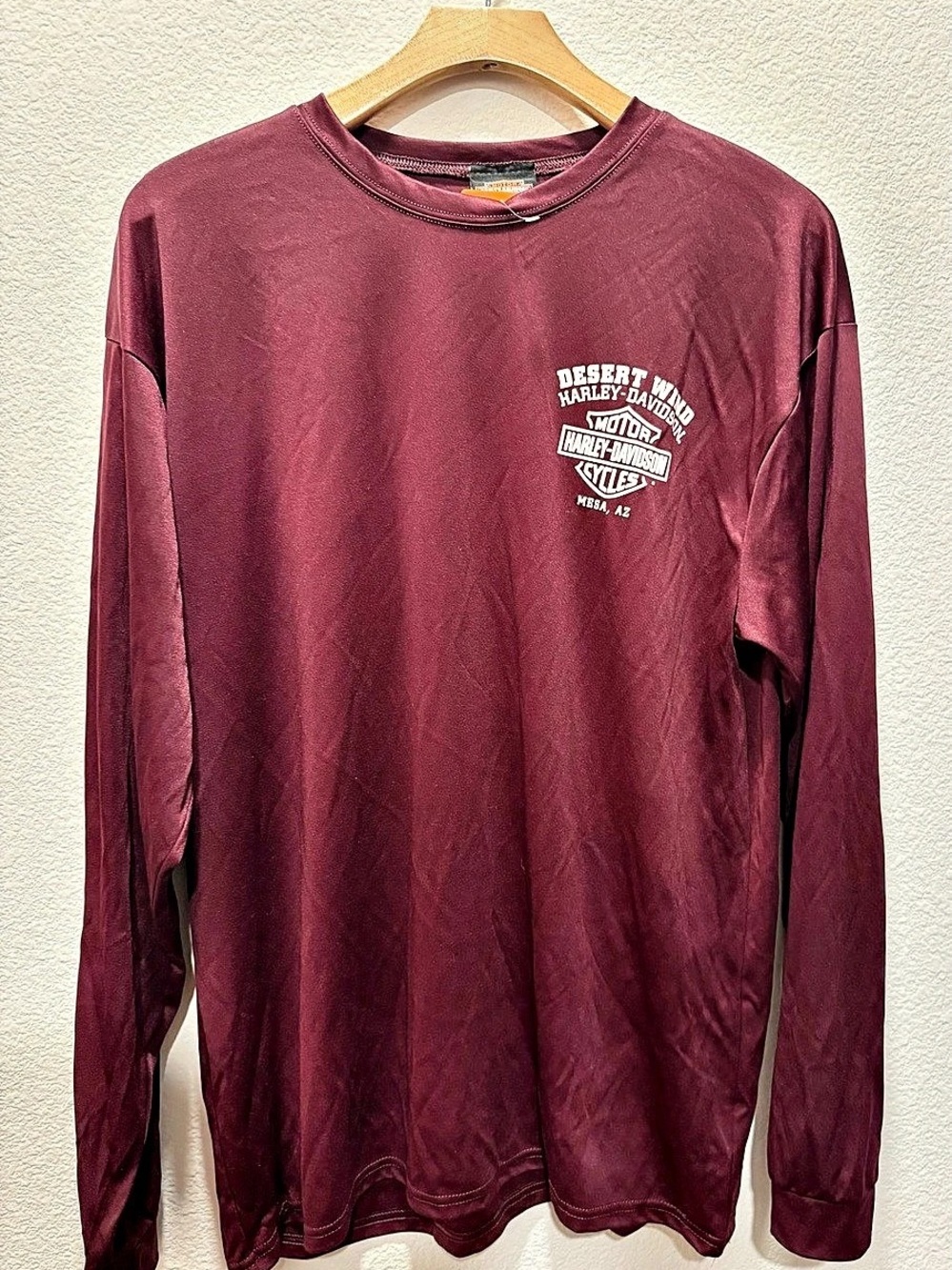 Harley-Davidson Desert Wind Mesa AZ Long Sleeve Shirt NWT Burgundy size large